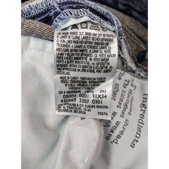 Levi's Blue Carefully Nurtured 31x34 Mens Denim Jeans European 100% Cotton H - Picture 5 of 9